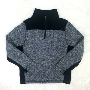 Champion Little Boys Black Gray Quarter Zip Up Soft Sweatshirt Outerwear 4-5Y